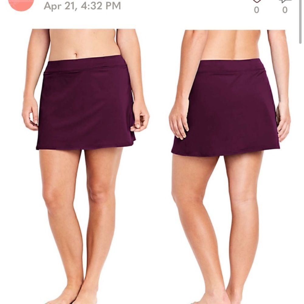 Land’s End Eggplant swim skirt coverup NO panty 12